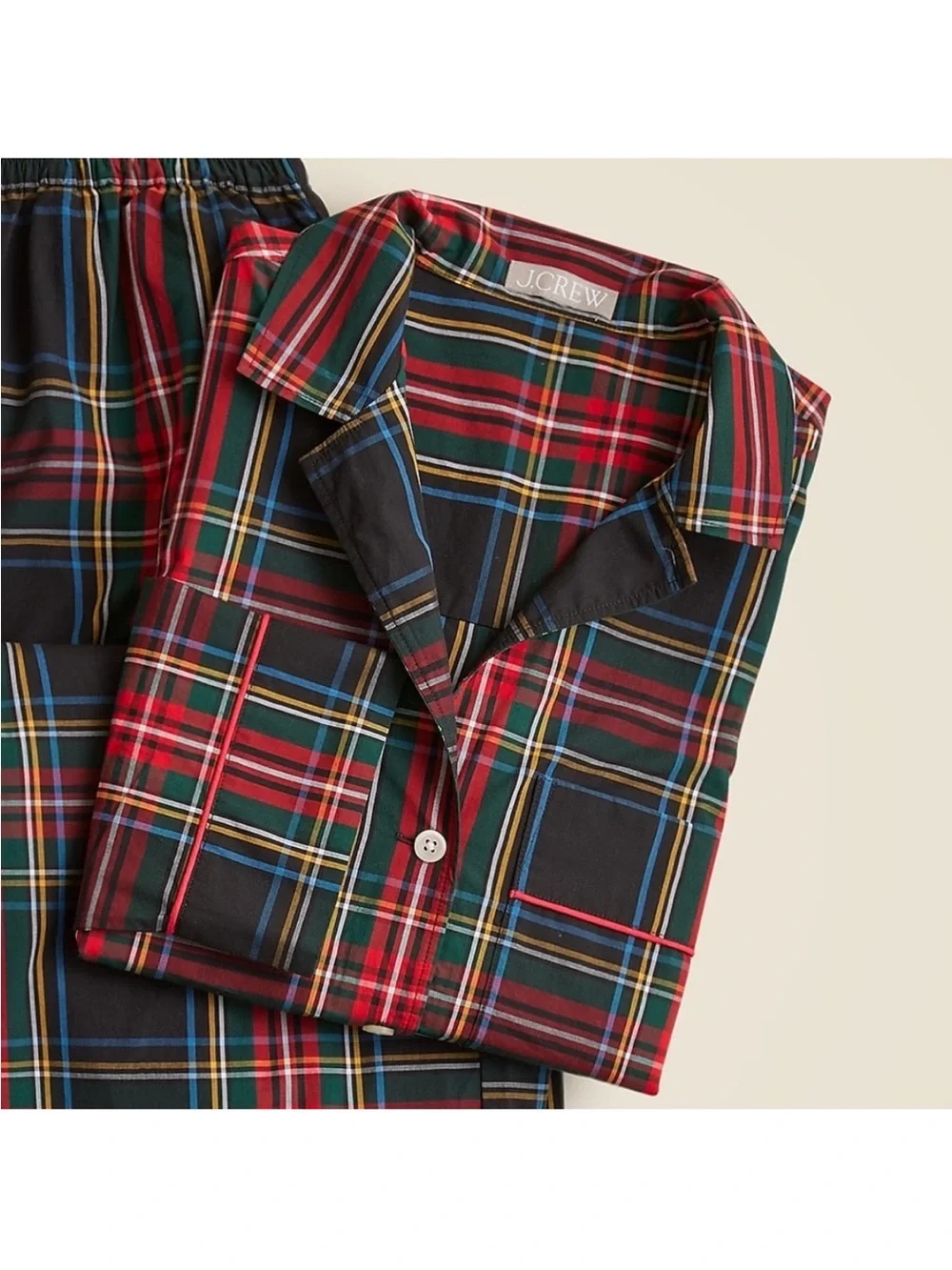 J Crew Pajama Top Only in Stewart Tartan Cotton Poplin size 2X Plaid Button Up